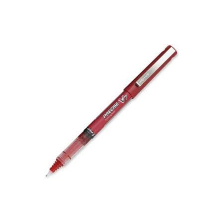 Pilot Pilot Precise V7 Rolling Ball Pen, Non-Refillable, Fine, 0.7mm, Red Ink, Dozen 35352
